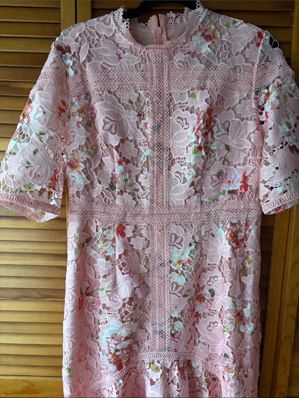 Pink Floral Lace Dress